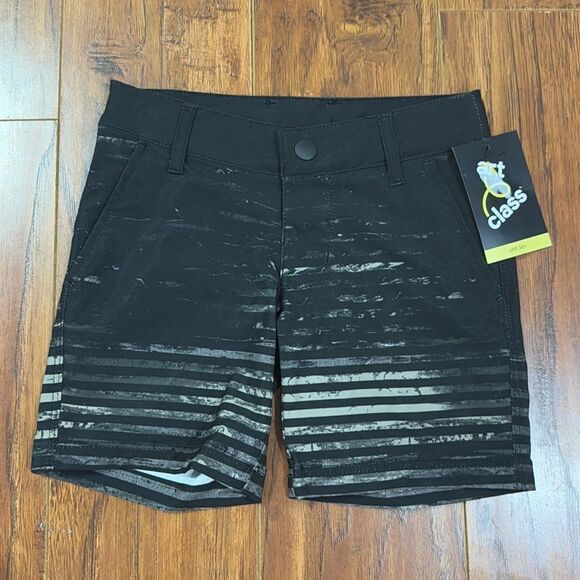 NWT Art Class Size 5 Black Gray Hybrid Striped Swim Trunks Board Shorts - Picture 2 of 10